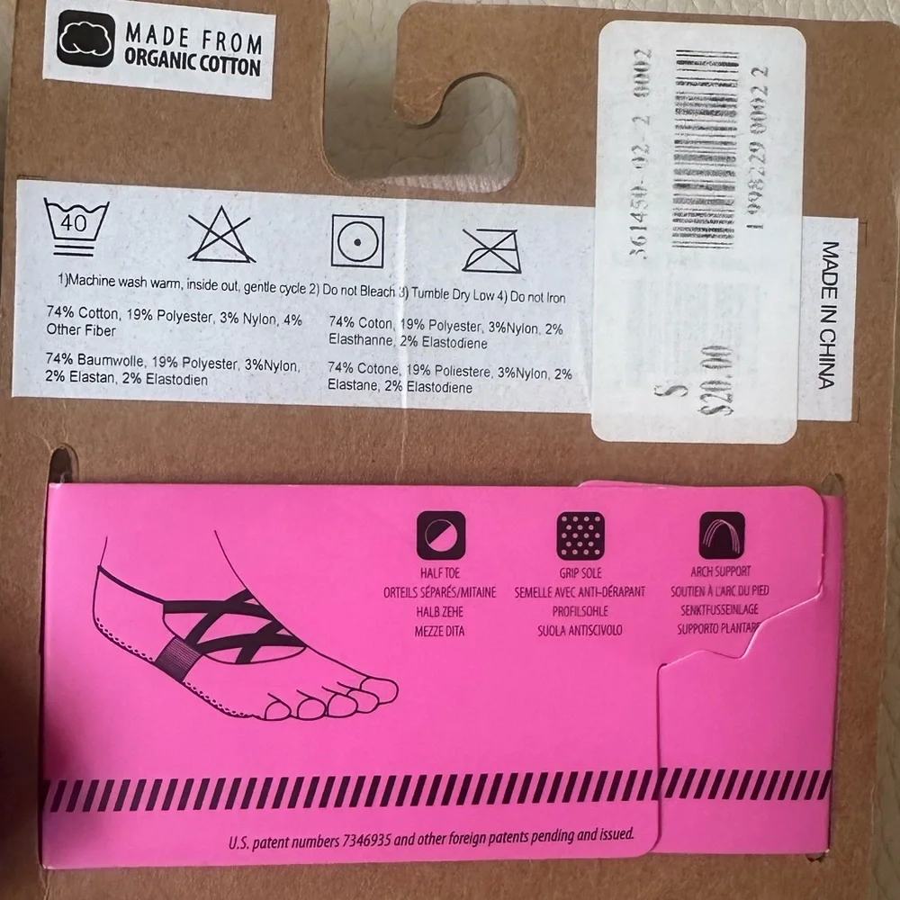 Toe Sox and Calia Studio Grip Socks 3 Pairs total Gray & Pink Gym Pilates barre